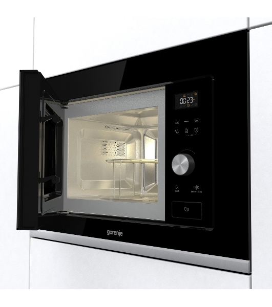 Встраиваемая микроволновая печь GORENJE BMX201AG1BG Электронное управление, черный, объем: 20 л
