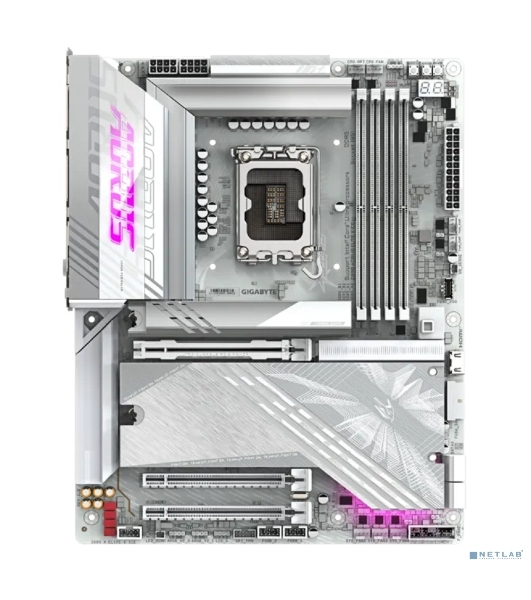 Материнская плата Gigabyte Z890 AORUS ELITE X ICE, LGA 1851, Intel Z890, 4xDDR5, 4xSATA, 5xM.2, 1xPCIe 5.0 x16, 1xPCIe 4.0 x4, 1xPCIe 4.0 x1, 1x 2.5Gb LAN, 4xUSB-A 3.2 Gen 1, 2xUSB-A 3.2 Gen 2, 4xUSB-A 2.0, 1xUSB-C (Thunderbolt 4), 2x3.5 мм, 7.1, ATX