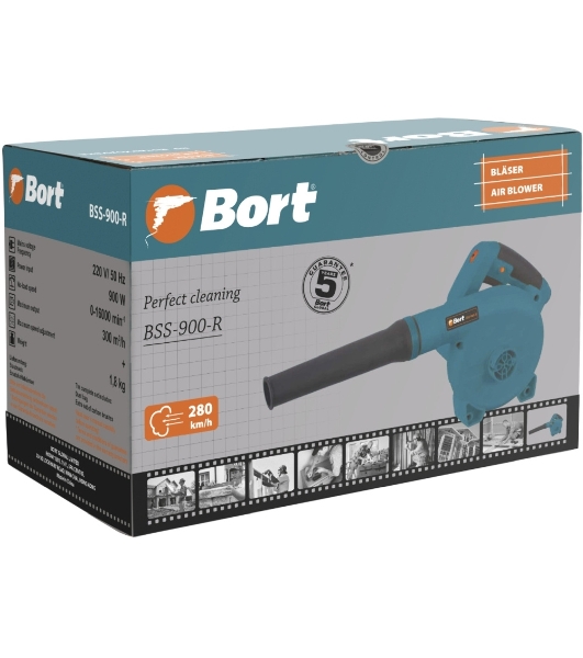 Воздуходувка Bort BSS-900-R 900Вт пит.:от сети синий