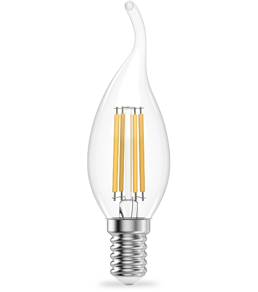 Лампа филам. Gauss Filament 12Вт цок.:E14 свеча св.свеч.бел.нейт. (упак.:10шт) (42122)