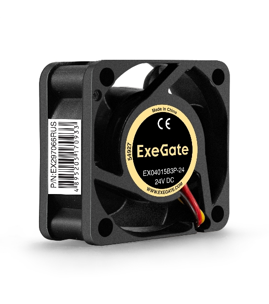 Вентилятор для корпуса ExeGate EX04015B3P-24 черный, 40 мм, 7800 об/мин, 33.1 дБ, 3 pin