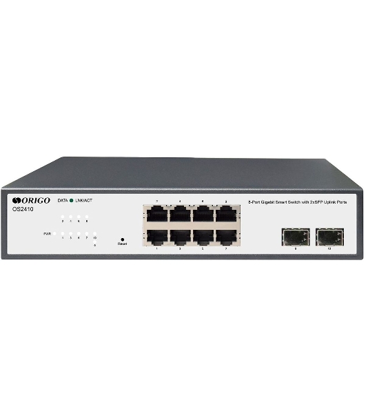 Коммутатор настраиваемый L2 8x1000Base-T, 2x1000Base-X SFP, комплект для установки в 19' стойку ORIGO OS2410/A1A