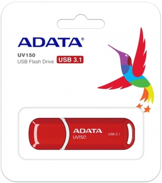 Флешка USB ADATA UV150 (AUV150-64G-RRD), 64Gb, USB 3.0, R/W 100/30, красный