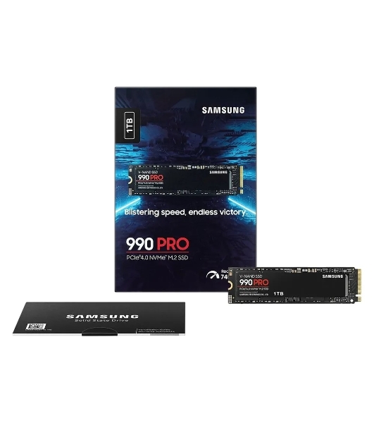 Накопитель SSD Samsung 990 PRO, 1000Gb, PCIe 4.0 x4, M.2 2280, NVMe, R/W 7450/6900, с радиатором
