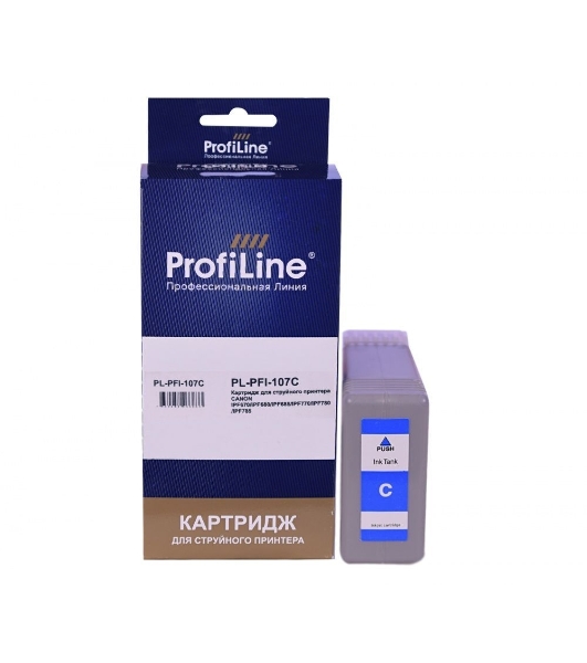 Картридж струйный ProfiLine PL-PFI-107C для принтеров Canon IPF670/IPF680/IPF685/IPF770/IPF780/IPF785 с чернилами Cyan
