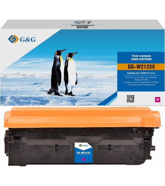 Картридж лазерный G&G GG-W2123X (212X) пурпурный (10000 стр.) для HP Color LJ M554/M555/578 Enterprise