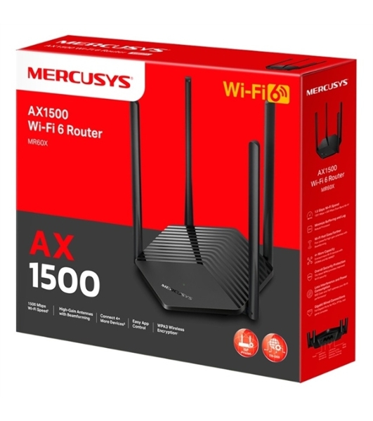 Двухдиапазонный Wi-Fi роутер Mercusys MR60X AX1500