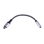 Кабель-переходник AUX Cablexpert CCA-UC3.5F-AL Type-C(M)/Jack3.5(F), алюминий+нейлон.оплётка, 0.15м, пакет, фото4