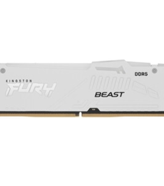 Оперативная память Kingston Fury Beast, DDR5, 16Gb (1x16 GB), 6000 MHz, CL30, радиатор, RGB, белый