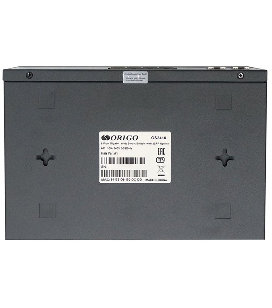 Коммутатор настраиваемый L2 8x1000Base-T, 2x1000Base-X SFP, комплект для установки в 19' стойку ORIGO OS2410/A1A