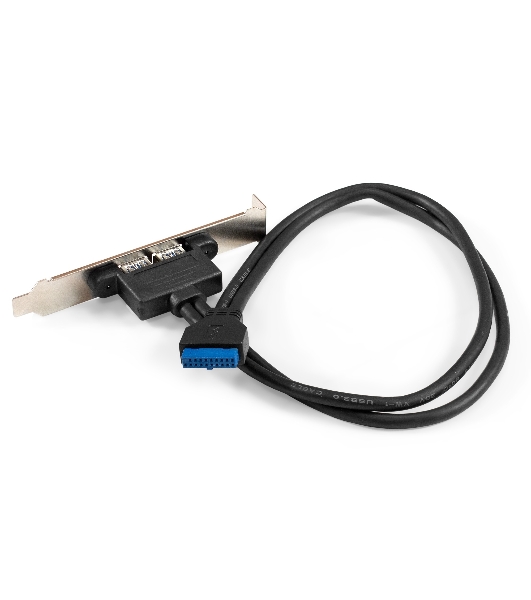 Планка портов в корпус 2xUSB 3.0 ExeGate BrctUSB3-2A (USB 3.0 20pin (IDC 20pin F) --> 2x USB 3.0 Af, кабель 20 см)