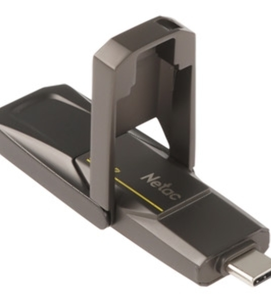 Флешка USB Netac US9 (NT03US9C-512G-32TA), 512Gb, USB 3.2 Gen2 Type-A/USB Type-C, R/W 1000/900, серебристый