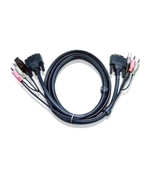 Кабель KVM USB(тип А Male)+DVI-D(Male)2хАудио(Male) (-) USB(тип B Male)+DVI-D(Male)+2хАудио(Male) 3м., черный. CABLE DVI/USB B/MC.SP-DVI/USB A 3M