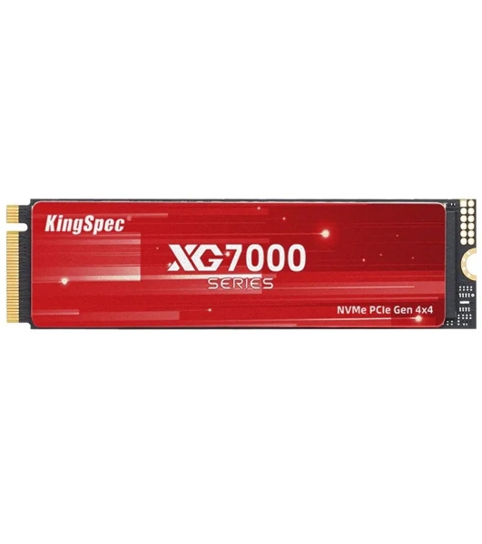 Накопитель SSD KingSpec XG7000, 2Tb, PCIe 4.0 x4, M.2 2280, NVMe, R/W 7400/6600, с радиатором