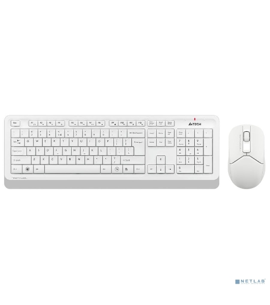 Комплект клавиатура+мышь A4Tech FStyler FG1012 беспроводной, USB, 1200 DPI, белый