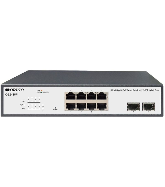 Коммутатор Origo OS2410P/120W OS2410P/120W/A1A 8x1 Гбит/с 2SFP 8PoE 120W настраиваемый