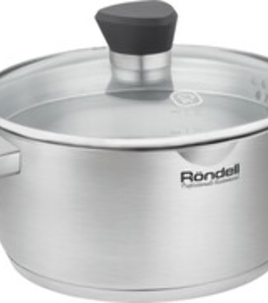 Кастрюля Rondell Strike Grey Ultra RDS-1947 2 л. d=18 см (с крышкой) сталь