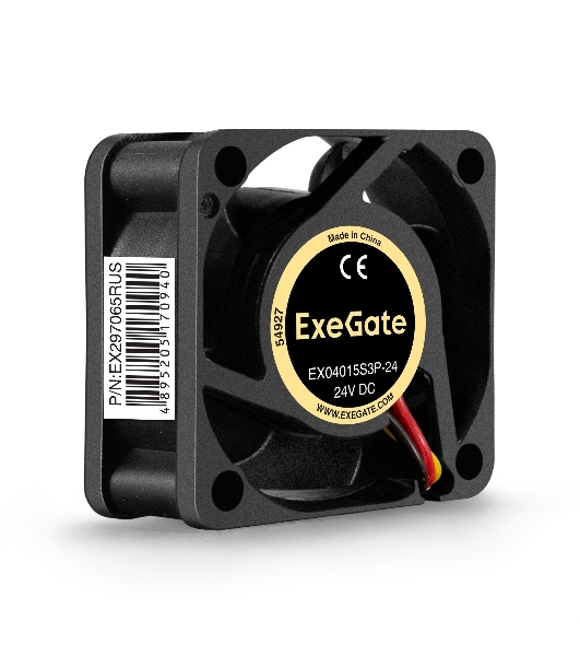 Вентилятор для корпуса ExeGate EX04015S3P-24 черный, 40 мм, 7500 об/мин, 32.6 дБ, 3 pin