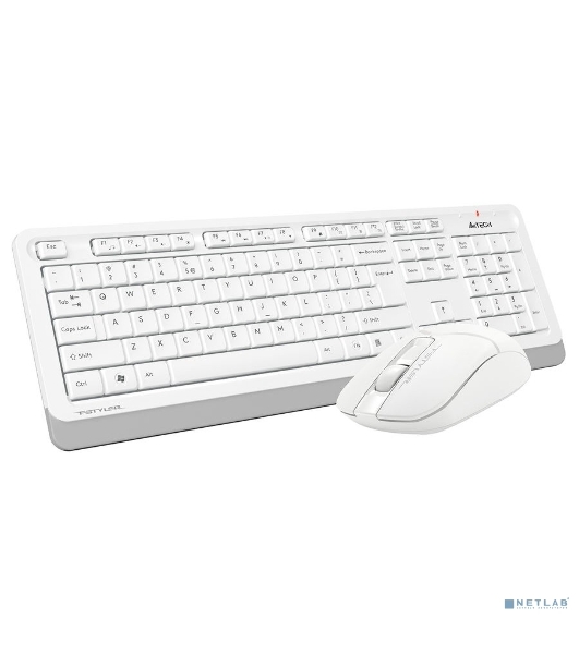 Комплект клавиатура+мышь A4Tech FStyler FG1012 беспроводной, USB, 1200 DPI, белый