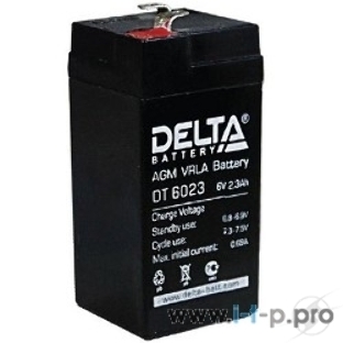 Батарея Delta DT 6023(2,3 А\ч, 6В) свинцово- кислотный аккумулятор