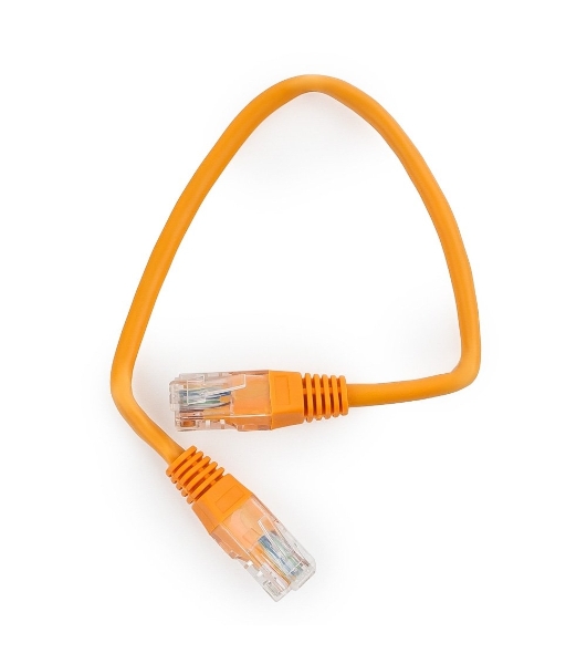 Патч-корд UTP Cablexpert cat.5e, 0.25м, литой, многожильный, оранжевый
