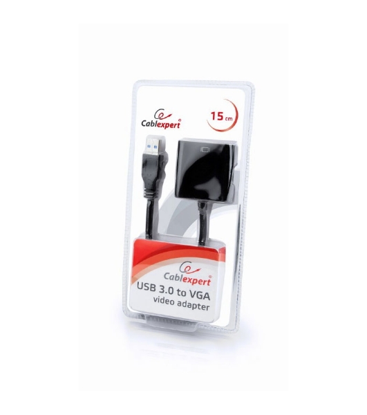 Видеоадаптер (конвертер) USB 3.0 --> VGA Cablexpert AB-U3M-VGAF-01, черный