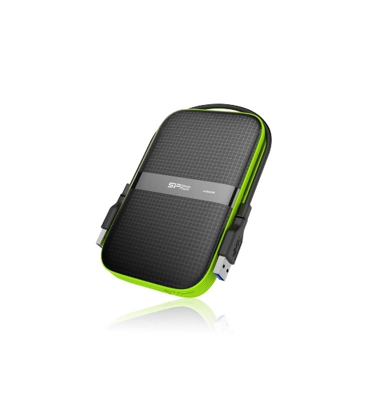 Внешний HDD 2.5' Silicon Power Armor A60, 1TB, USB 3.2 Gen 1 Type-A, 5400 rpm, черно-лаймовый