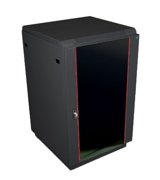 Шкаф телекоммуникационный напольный 18U (600x800) дверь стекло, черный (ШТК-М-18.6.8-1ААА-9005)