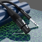 Кабель GCR 5.0m микрофонный stereo jack 6,35мм/XLR, M/F, черный, AL case черный, фото 1