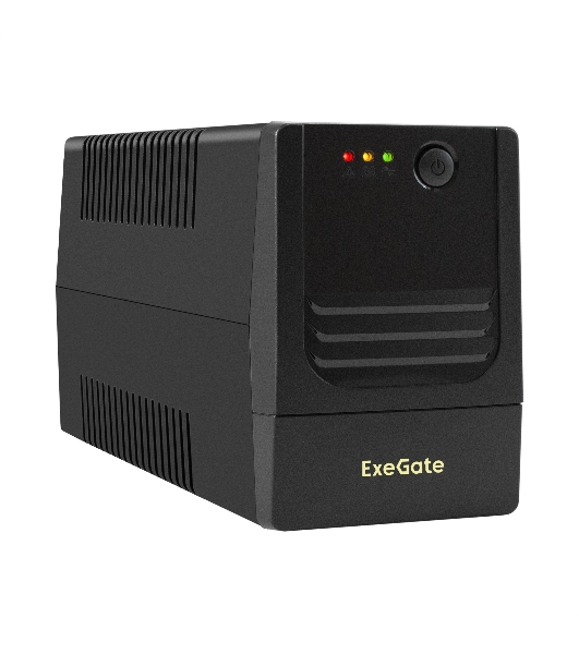 Источник бесперебойного питания ExeGate Power NB-500.LED.AVR.2SH (500VA/300W, LED, AVR, 2*Schuko, батарея 12V 4.5Ah, черный)