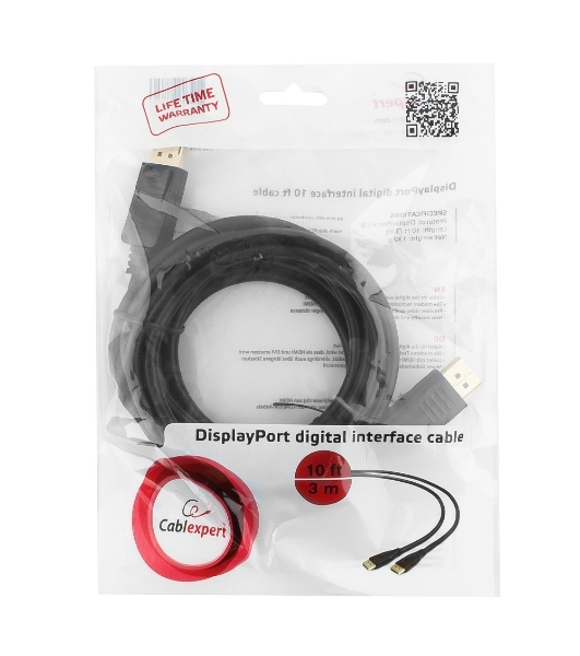 Кабель DisplayPort Gembird/Cablexpert, 3м, 20M/20M, черный, экран, пакет(CC-DP-10)