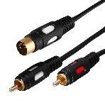 Шнур Rexant DIN 5 Pin - 2 RCA, длина 1,5 метра (GOLD), фото 1