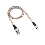 Кабель Rexant USB-Lightning 2.4 A, 1 м, белая нейлоновая оплетка, фото 1