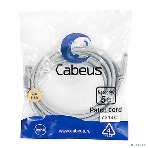 Патч-корд Cabeus PC-UTP-RJ45-Cat.5e-3m U/UTP, cat.5е, 2xRJ45/8p8c, неэкранированный, серый, PVC, 3м, фото 1