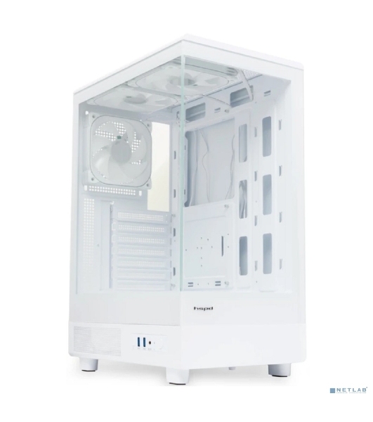 Компьютерный корпус HSPD F510, Panoramic Mid Tower, белый, TG, 0.5 SPCC, 3x120мм ARGB ATX, mATX, mITX 180/280/160мм 1x2.5', 1x3.5', 7xPCI 2xUSB-A 3.0 356x218x467мм
