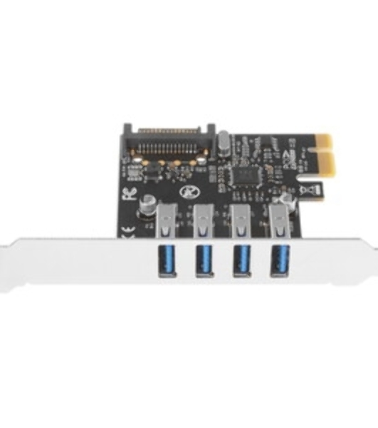 Контроллер ExeGate EXE-314 PCI-E 2.0, 4*USB 3.0 ext, разъем доп.питания (OEM)