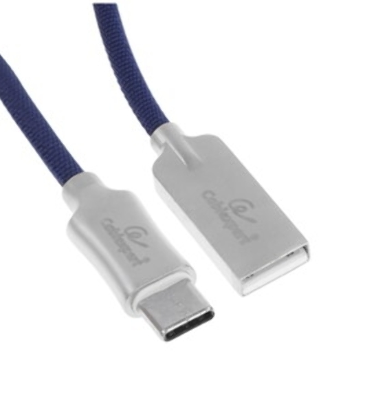 Кабель USB2.0 Cablexpert CC-P-mUSB02Bl-1.8M, AM/microB, серия Platinum, длина 1.8м, синий, блистер