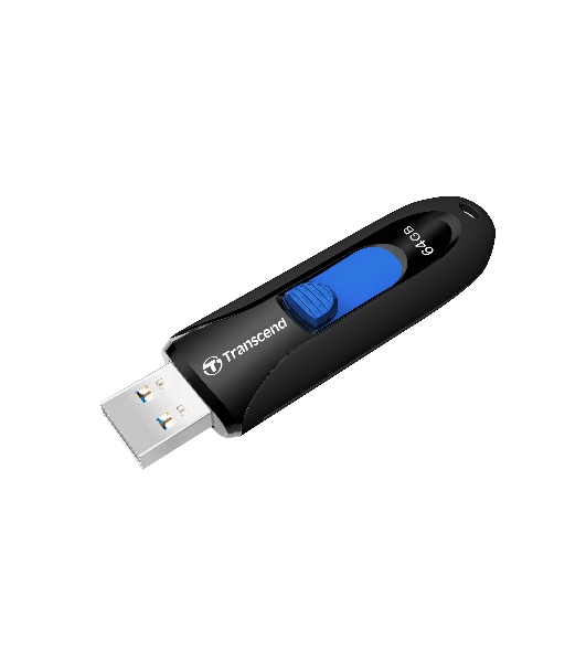 Флешка USB Transcend JetFlash 790 (TS64GJF790K), 64 Gb, USB 3.0, R/W 90/40, черный/синий
