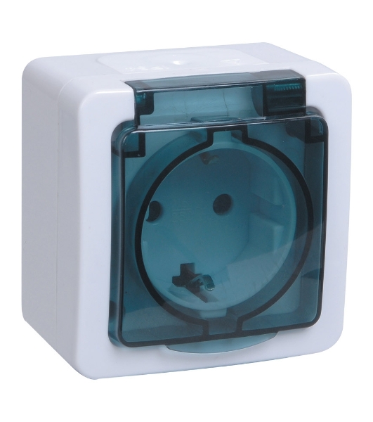 Розетка IEK ERMP12-K03-16-54-EC РСб20-3-ГПБд роз 1м с з/к о/у IP54 (цвет крышки:дымчатый) ГЕРМЕС PLUS