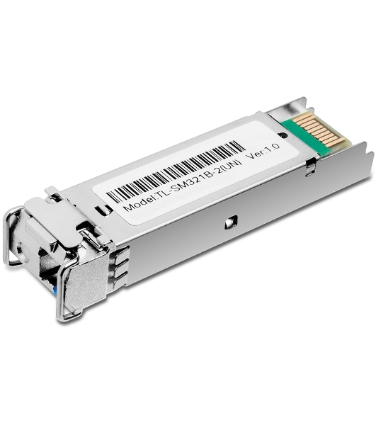 Модуль TP-Link SFP 1000Base-BX WDM Bi-Directional SFP module, TX: 1310 nm and RX: 1550 nm, 1 LC Simplex port, up to 2 km transmission distance in 9/125 μm SMF (Single-Mode Fiber), Supports Digital Diagnostic Monitoring (DDM).