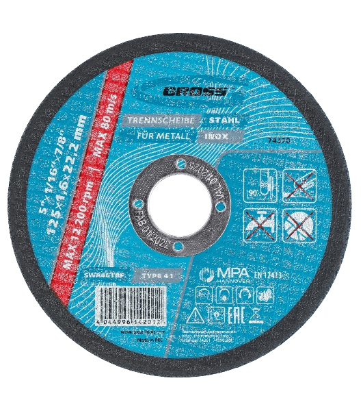 Круг отрезной по металлу Gross 74370 125 х 1,6 х 22,2 мм