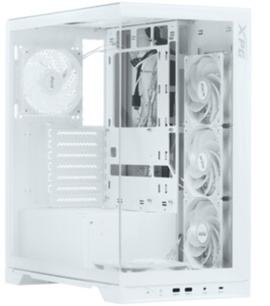 Компьютерный корпус XPG INVADER X WHITE (INVADERXMT-WHCWW) Mid-Tower Gaming ATX PC Case with Panoramic View, Tempered Glass Panels, and RGb Lighting Black