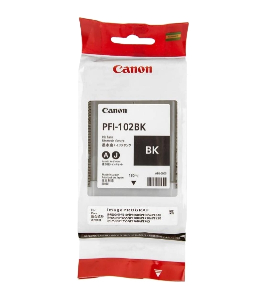 Картридж струйный Canon PFI-102Bk (0895B001) черный (130 мл.) для Canon iPF605, iPF610, iPF650, iPF655, iPF710, iPF750, iPF755, LP17, iPF510