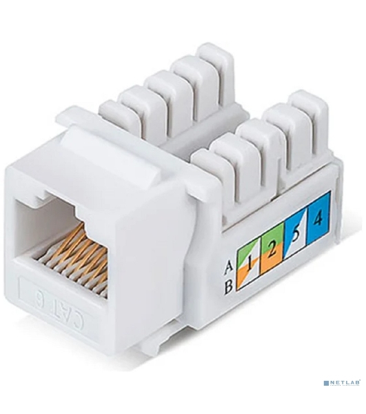 Модуль Keystone Rexant Jack RJ-45(8P8C), UTP неэкранированный, CAT 6, тип 90 градусов, белый PRO