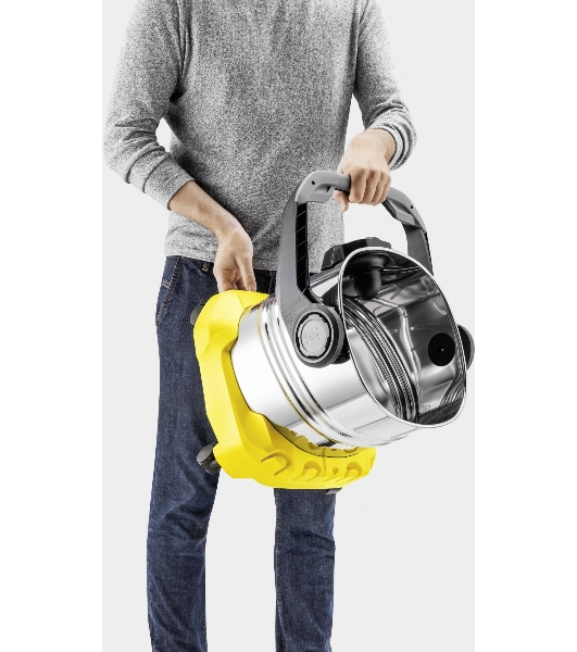 Строительный пылесос Karcher WD 5 S V-25/5/22 желтый, 1100 Вт, уборка сухая/сбор воды, пылесборник мешок/контейнер, 25 л