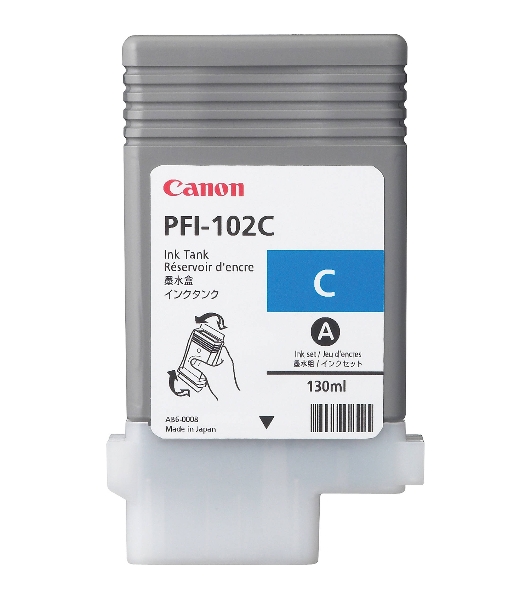 Картридж струйный Canon PFI-102C (0896B001) голубой (130 мл.) для Canon imagePROGRAF iPF605, iPF610., iPF650, iPF655, iPF710, iPF750, iPF755, LP17, iPF510