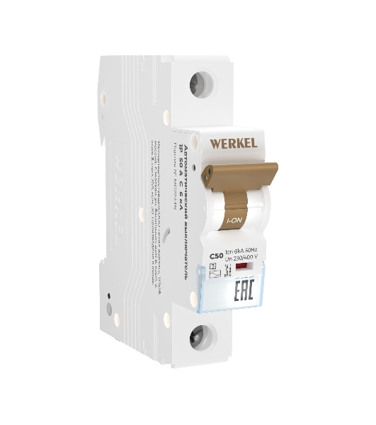 Автоматический выключатель Werkel 1P  50 A  C  6 кА W901P506