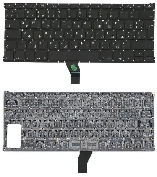 Клавиатура для ноутбука MacBook A1369 2010+ черная, большой ENTER RU