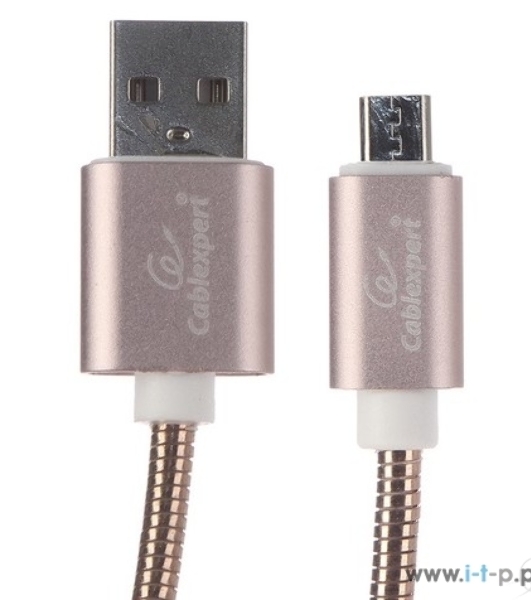 Кабель USB2.0 Cablexpert CC-G-mUSB02Cu-1M, AM/microB, серия Gold, длина 1м, золото, блистер