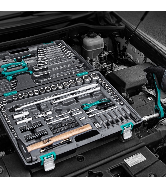 Набор инструмента Stels 14112 1/4', 1/2', CrV, S2, усиленный кейс, 119 шт